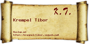 Krempel Tibor névjegykártya